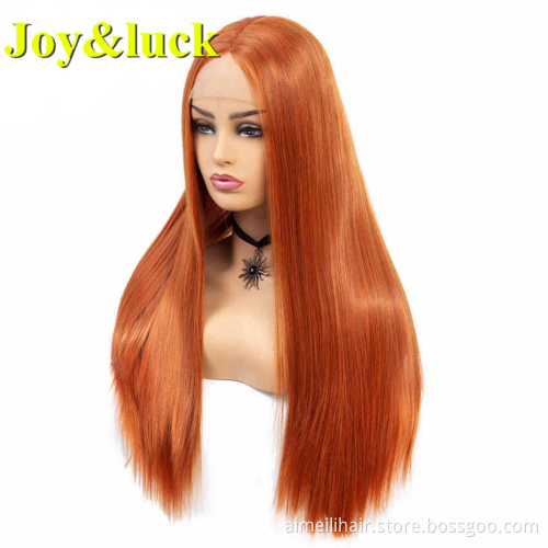 Wholesale Price Lacefront Wigs For Women Cosplay Party Or Daily Life Fashion Long Natural Straight Blonde Synthetic Ladies Hair